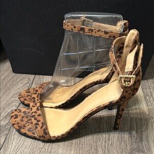 Leopard Print Ankle Strap Heels